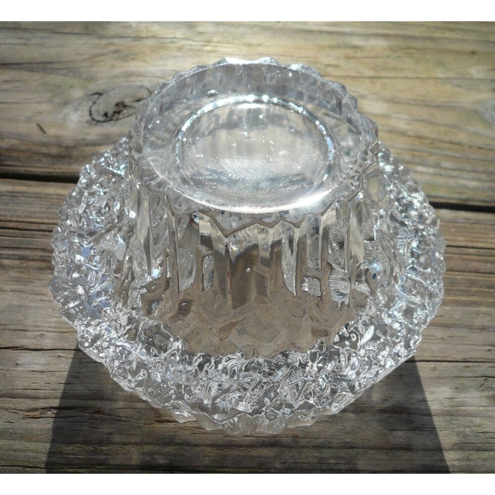 1970's iittala Stellaria Votive Tealight Candleholder Ice Cut Finland - Picture 4 of 4